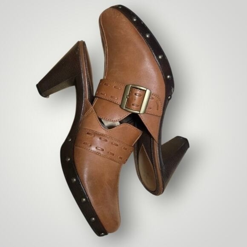 LifeStride Soft System Brown Leather Buckle Clog‎ Mules | Comfort Shoes 7.5 - Picture 2 of 10